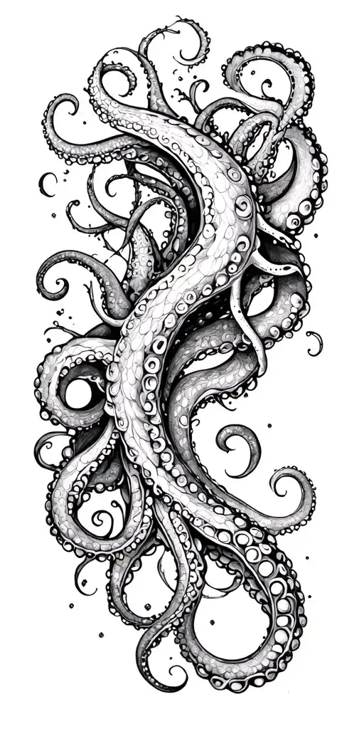 swirly tentacles tattoo design idea