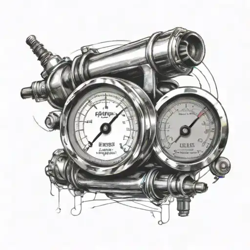 spark plug and car speedometer behind tattoo design idea