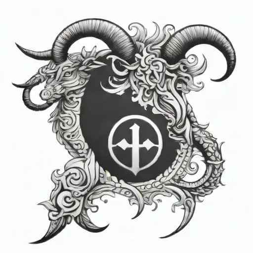 taurus and capricorn symbol tattoo design idea