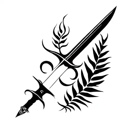 The Last of Us inspired Sword-Fern with Firefly(Faction)-symbol tattoo design idea