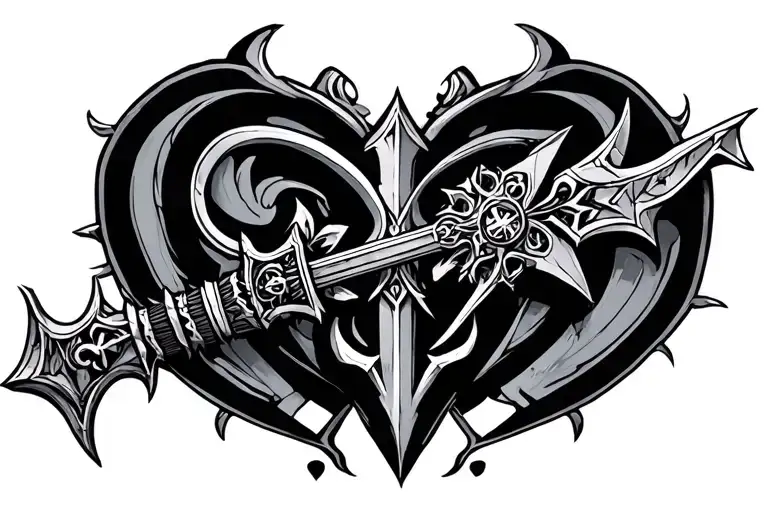 keyblade kingdom hearts tattoo design idea