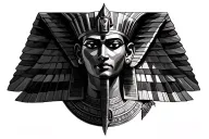 Coverup egyptian tattoo god tattoo design idea
