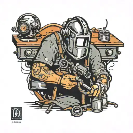 welder welding tattoo design idea
