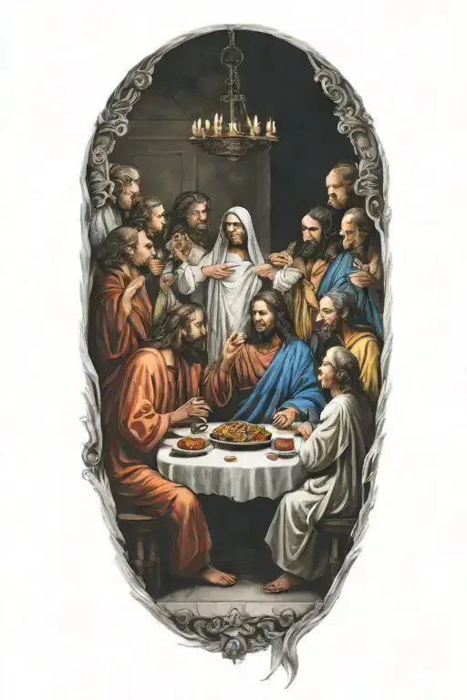 the last supper tattoo design idea