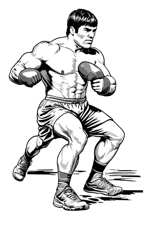 fighting irish guy fighting rocky balboa keep moving forward  picture tattoo design idea