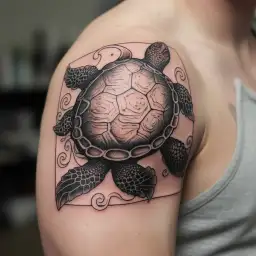 Shellback turtle with the words "Imperium Neptuni Regis" tattoo design idea