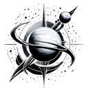 Uranus, Aquarius, Space tattoo design idea
