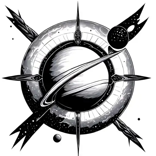 Uranus, Aquarius, Space tattoo design idea