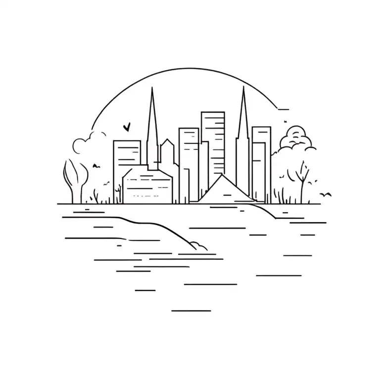 suburbia meets utopia tattoo design idea