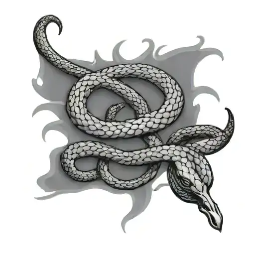 gadsden flag with snake outline of a coronary stent tattoo design idea