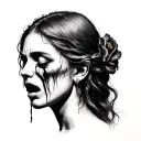 Virgin crying with shadow tattoo design idea