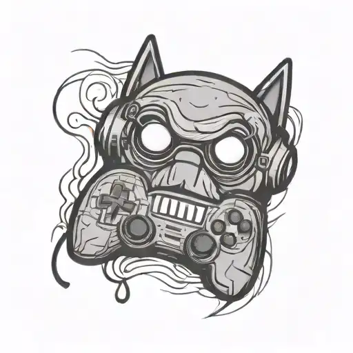 gamer sad face tattoo design idea