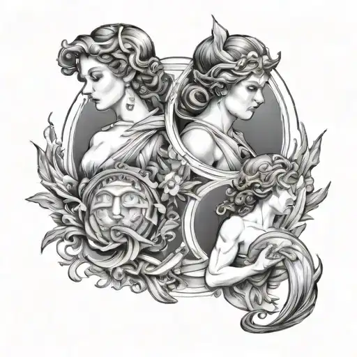 Jupiter & Mars & Minerva tattoo design idea