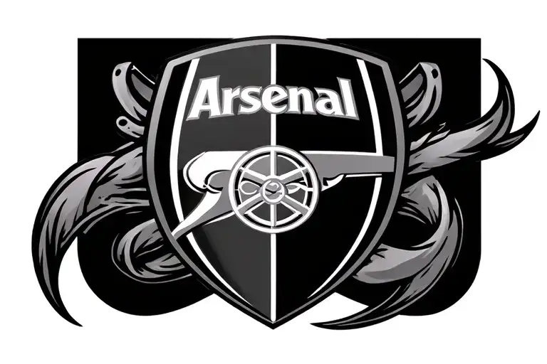 mmviii Arsenal logo intertwined tattoo design idea