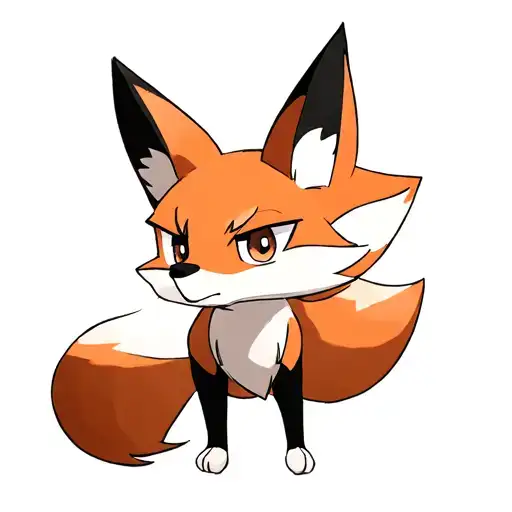 Draw me a fox to his full height. Which stands on two paws as if jumping up tattoo design idea