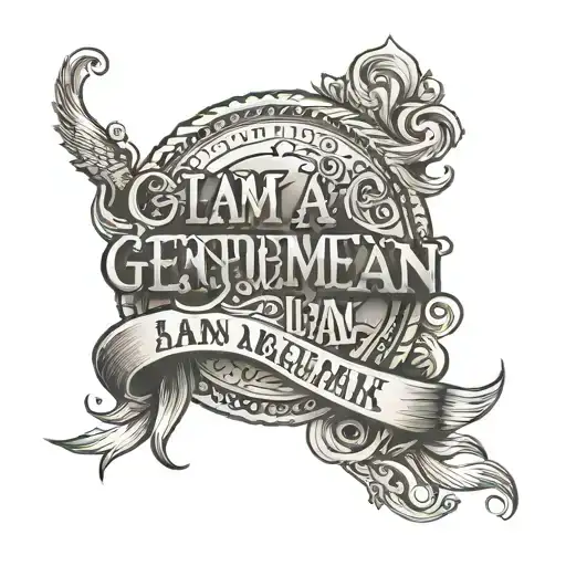 I am a scoundrel I am a gentleman text written tattoo design idea