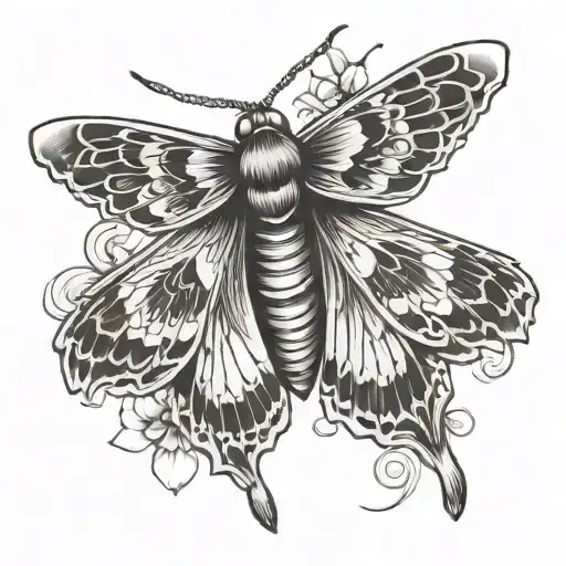 Japanese style moth tattoo tattoo design idea