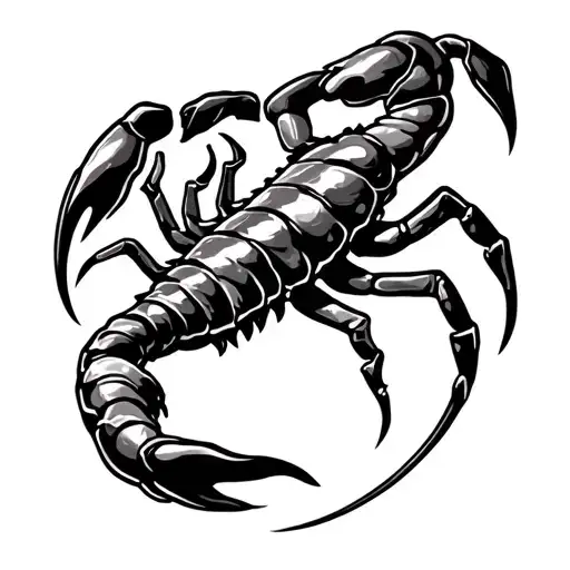 scorpio and boomerang revolving tattoo design idea