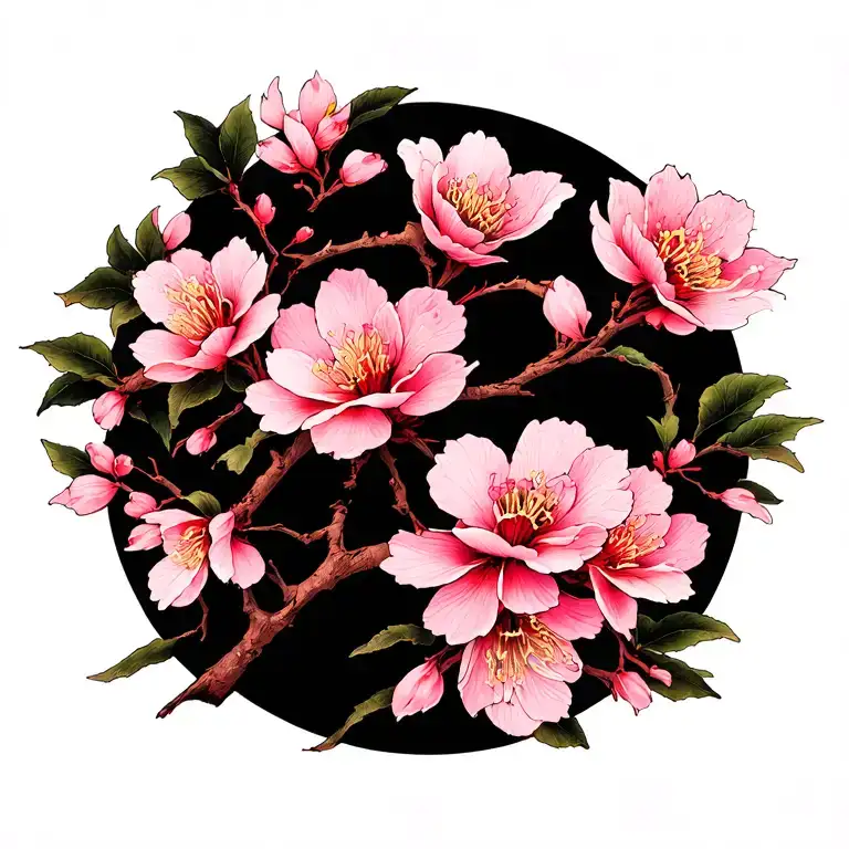 Japanese cherry blossom tattoo design idea