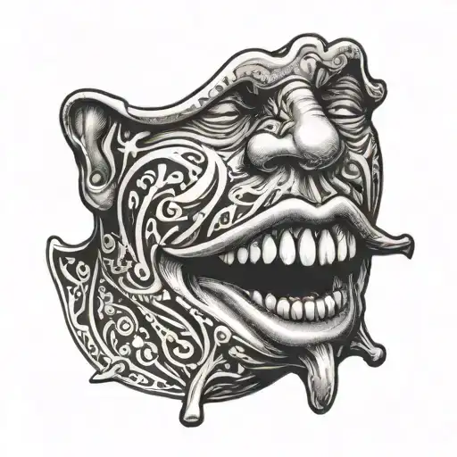 toilet around mouth open tattoo design idea