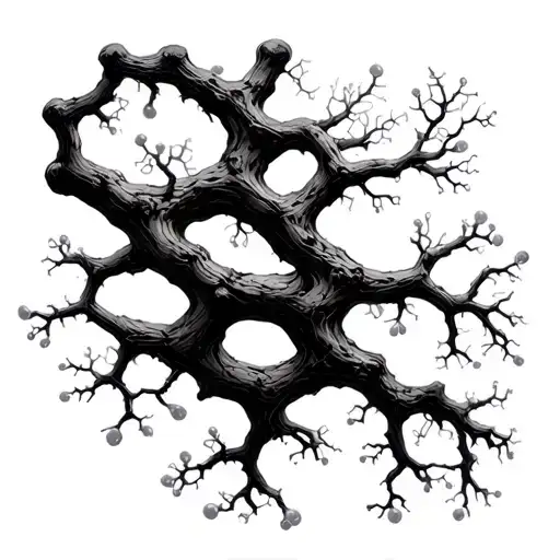 testosterone molecule into tree branches shaped like tattoo design idea