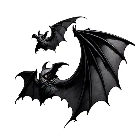 gothic architecture bat wings tattoo design idea