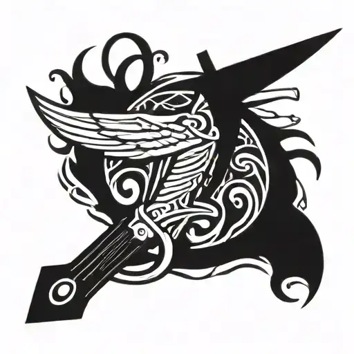paratrooper commando dagger tattoo design idea
