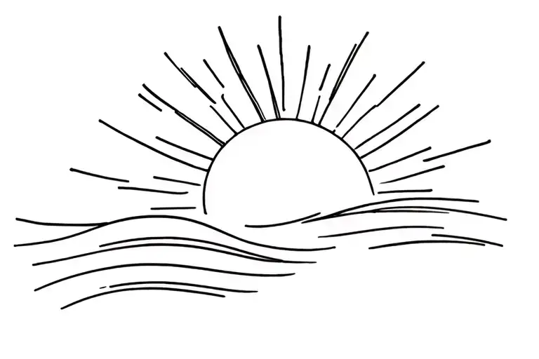 sun wave forming the shape tattoo design idea