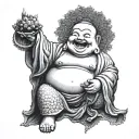 laughing Buddha tattoo design idea