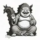 laughing Buddha tattoo design idea