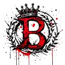 letter b in side of an olive branch circle with a crown on top  tattoo design idea