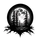 forest moon gothic tattoo design idea