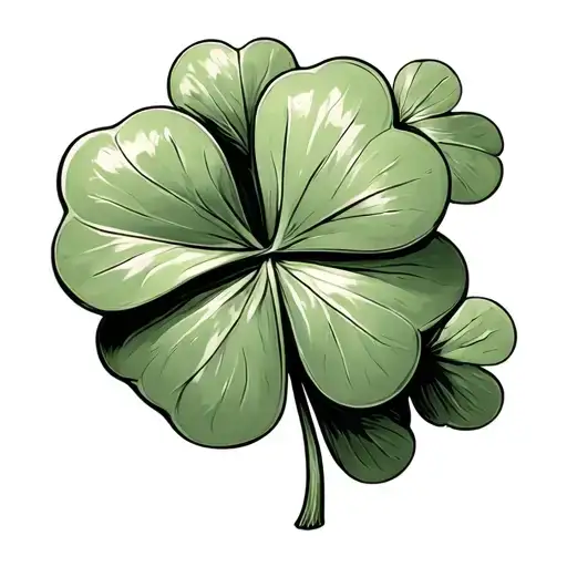 4 leaf clover and 13 incorporated tattoo design idea