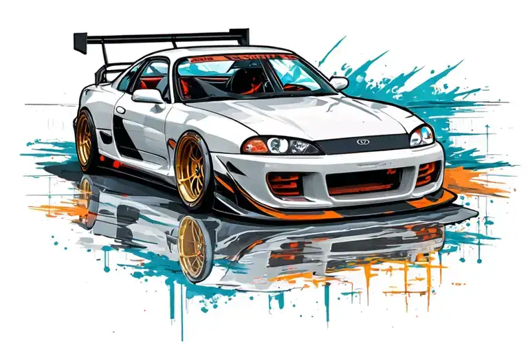 Toyota supra mk4 racing tattoo design idea