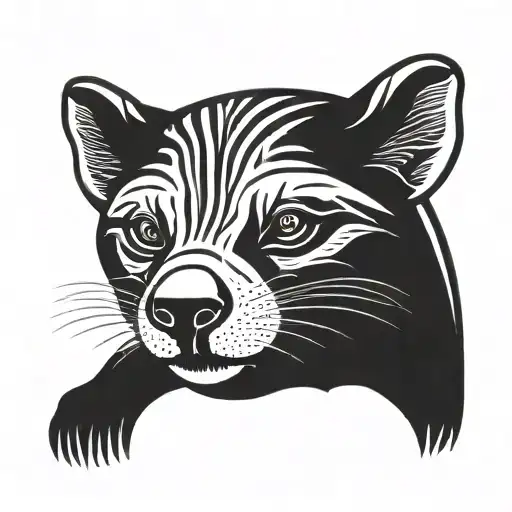 Simple Design of a Honey Badgers Face Direct  tattoo design idea