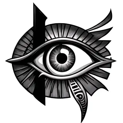 eye of ra ankh with eye of horus tattoo design idea