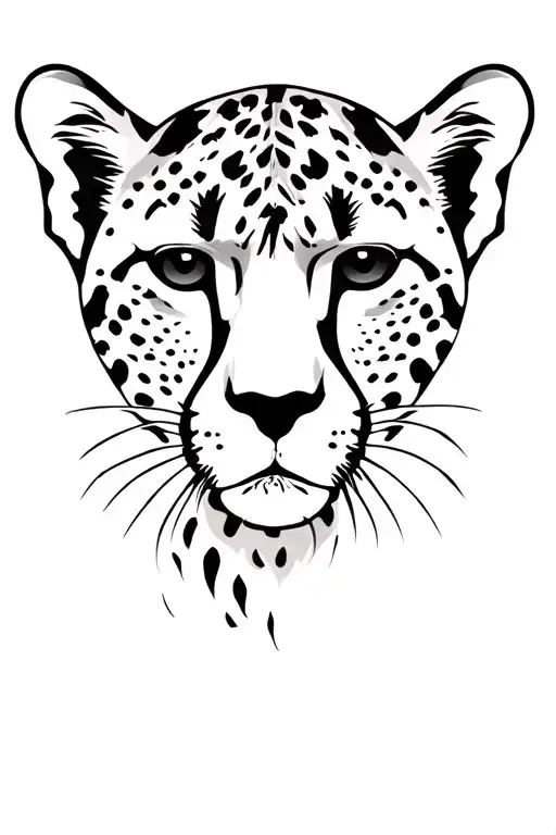 cheetah half face outline tattoo tattoo design idea