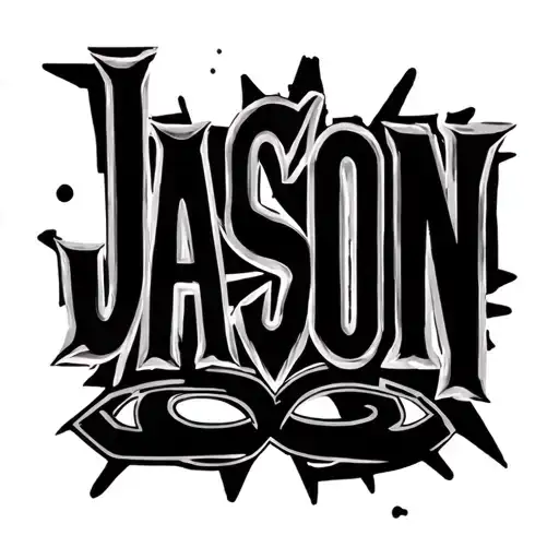 "JASON" superman logo intertwined tattoo design idea