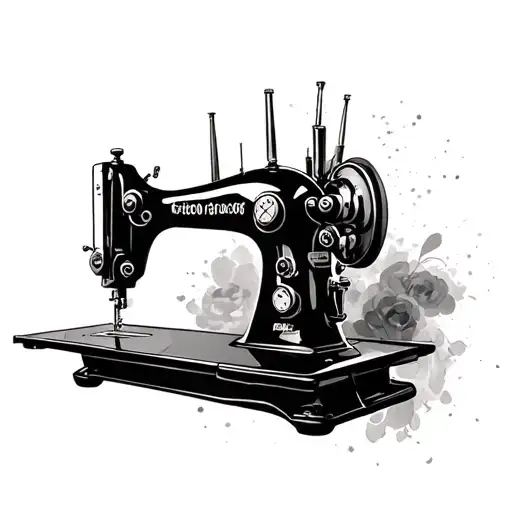 sewing machine tattoo design idea