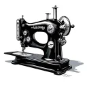 sewing machine tattoo design idea