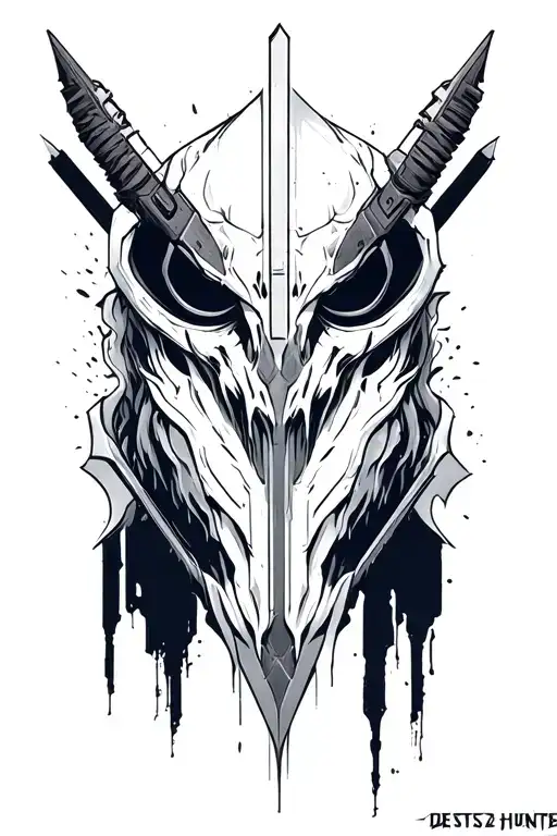 Schematic Destiny 2 Hunter Mark tattoo design idea