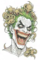joker laughing while scorpions eating him tattoo design idea