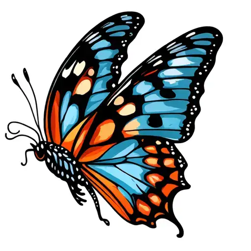 Butterfly wings spread wide tattoo design idea