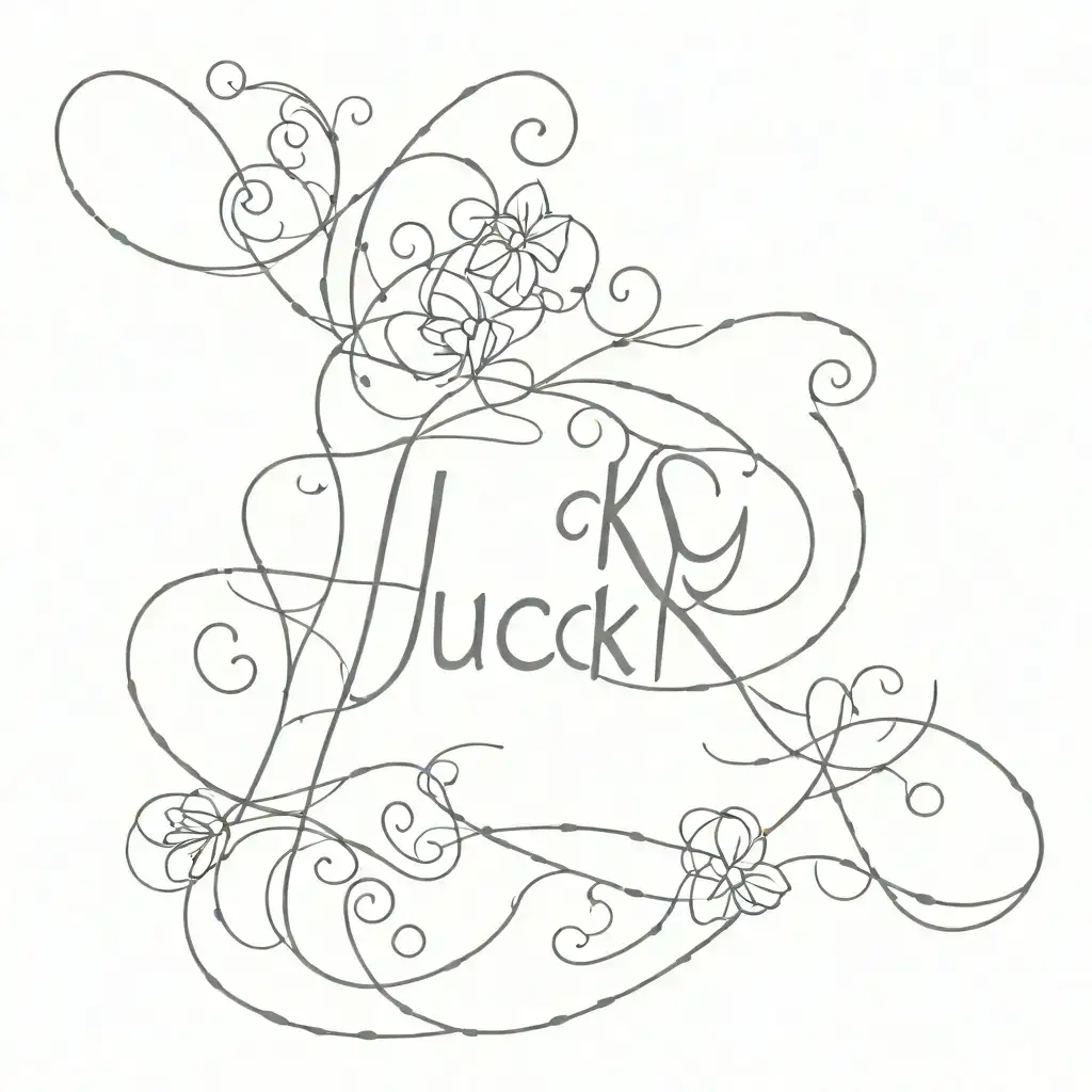 word ‘lucky tattoo design idea