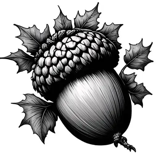 Acorn tattoo design idea