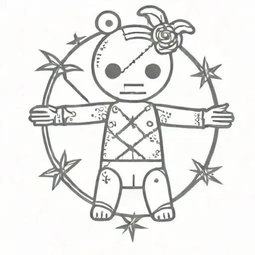 voodoo doll tattoo design idea