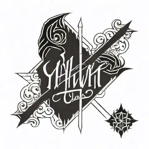 Fine line saying YHWH tattoo design idea