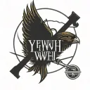 Fine line saying YHWH tattoo design idea