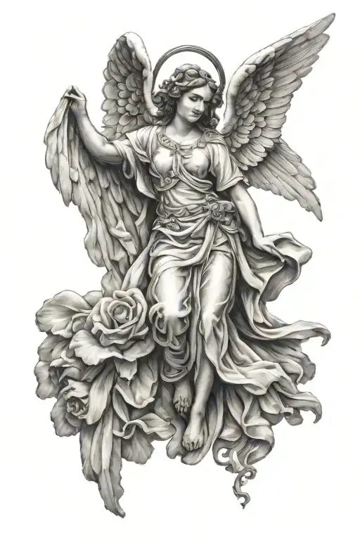 guardian angel tattoo design idea