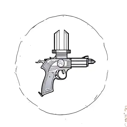 Ray gun tattoo design idea
